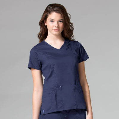 Maevn Blossom 1302 Pintuck Mock Wrap Top