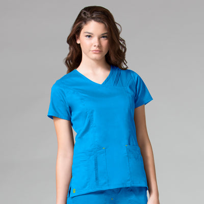 Maevn Blossom 1302 Pintuck Mock Wrap Top
