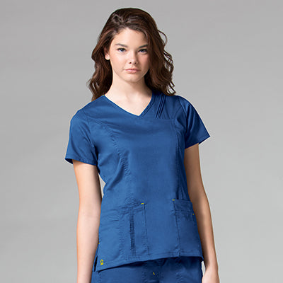 Maevn Blossom 1302 Pintuck Mock Wrap Top