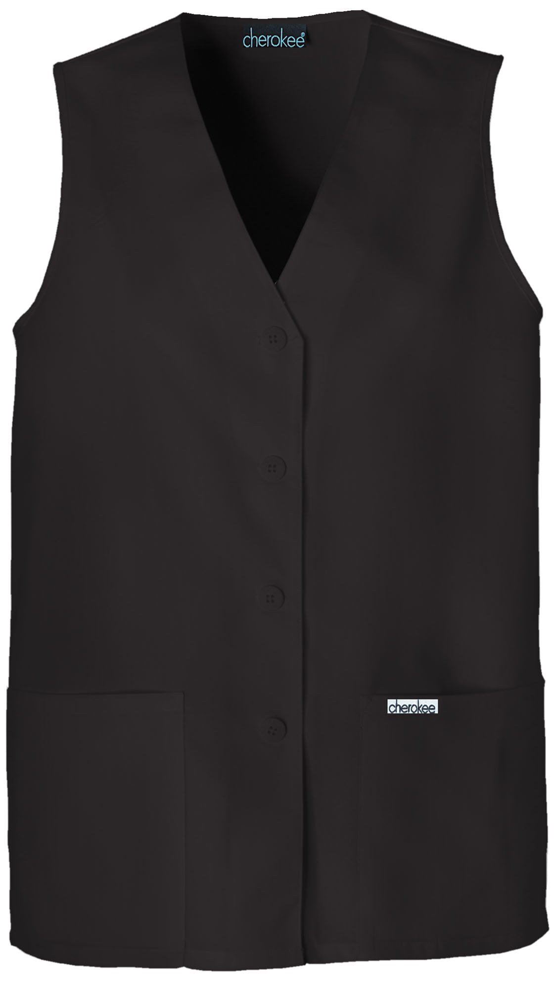 Cherokee Fashion Solids Women's 1602 Button Front Vest