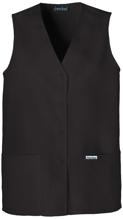 Cherokee Fashion Solids Women's 1602 Button Front Vest