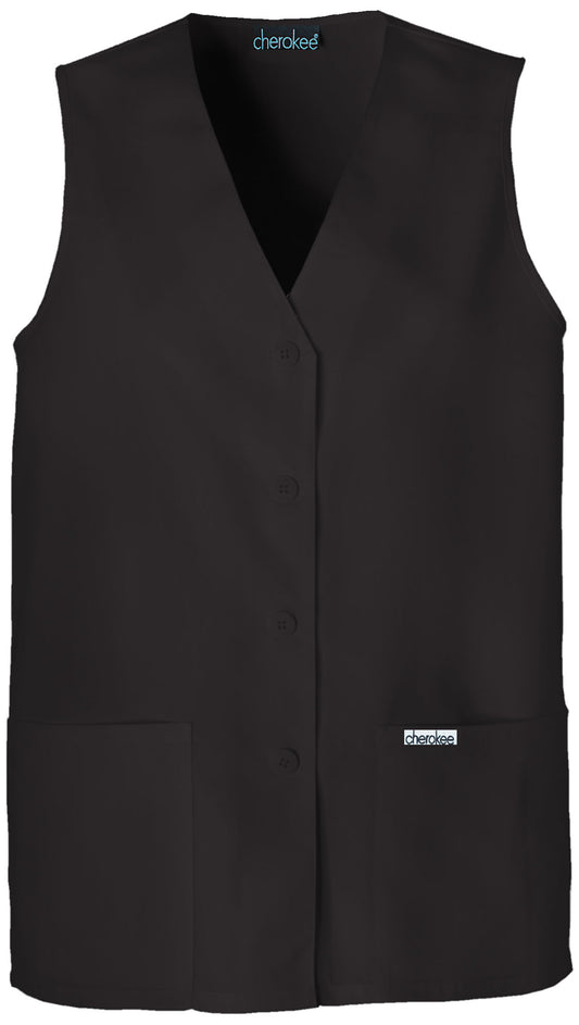 Cherokee Fashion Solids Women's 1602 Button Front Vest