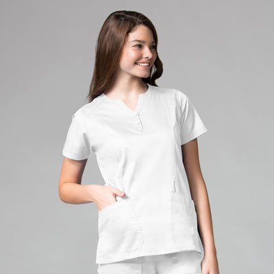 Maevn Blossom 1602 Buttoned Y-Neck To