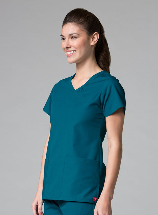 Maevn RedPanda 1726 Women's Mock Wrap Top