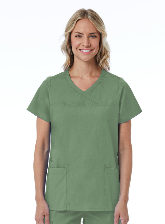 Maevn RedPanda 1726 Plus Size Women's Mock Wrap Top