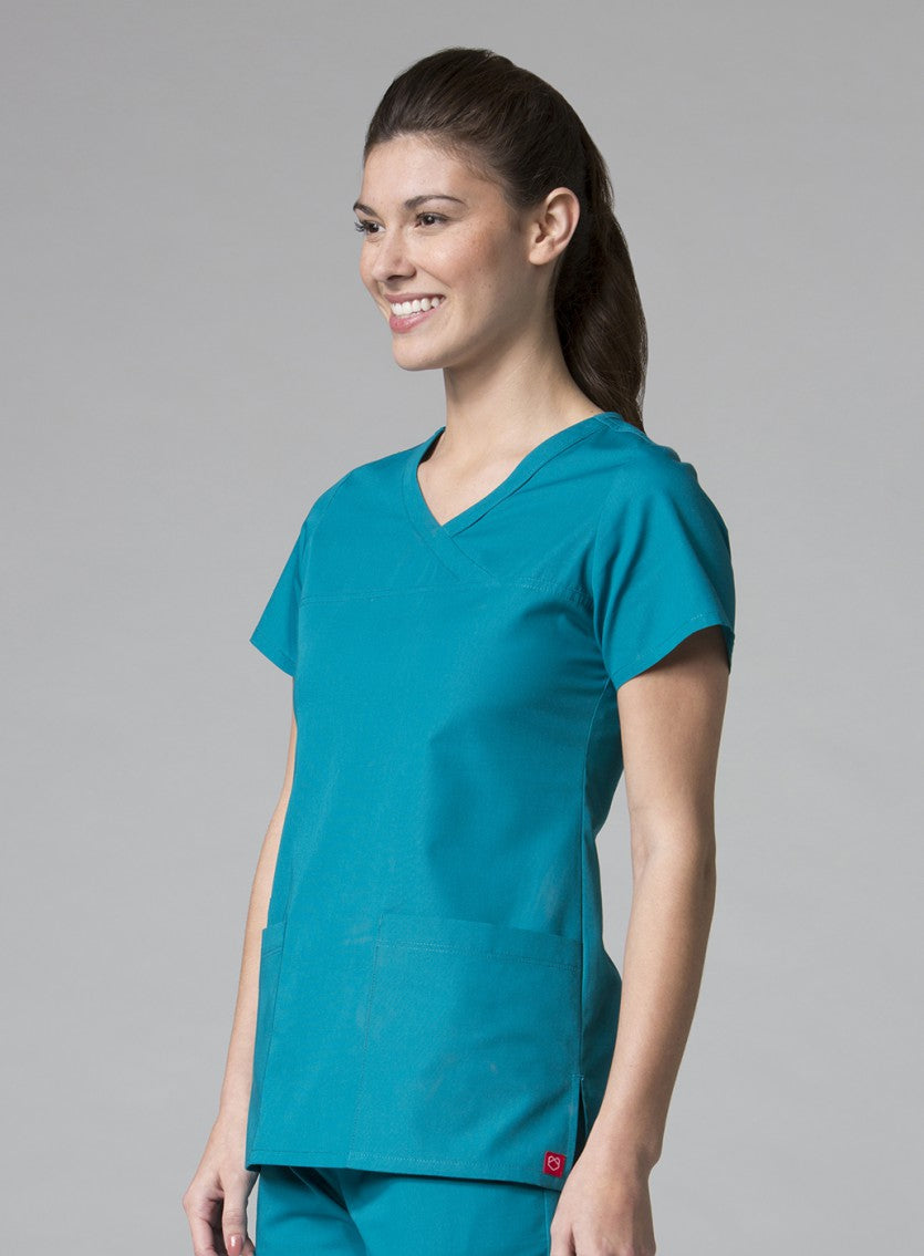 Maevn RedPanda 1726 Women's Mock Wrap Top