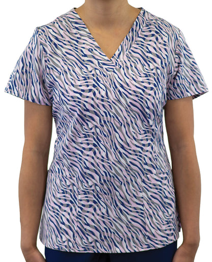 Maevn Prints 1767 Women's V-Neck Print Top
