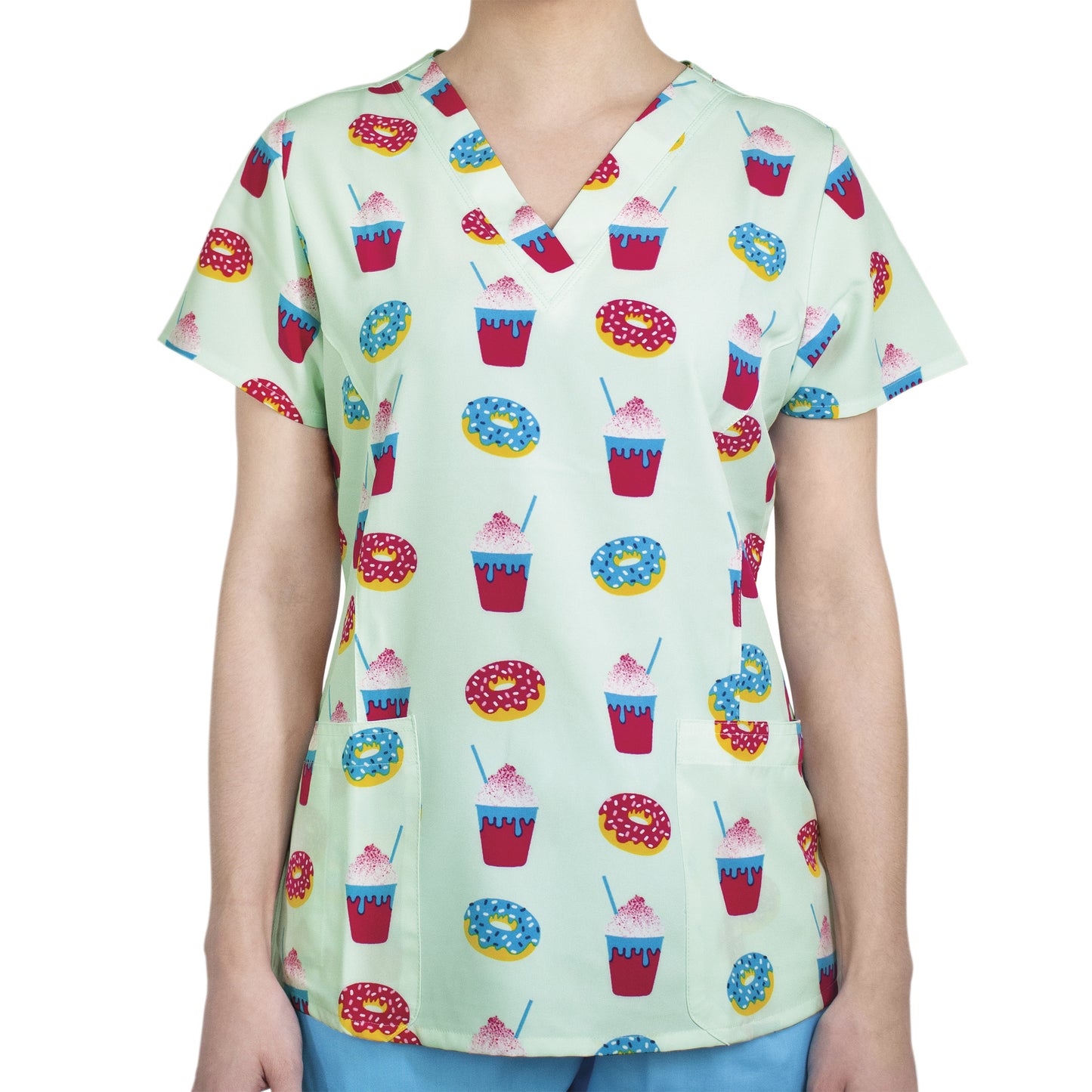 Maevn Prints 1767 Women's V-Neck Print Top