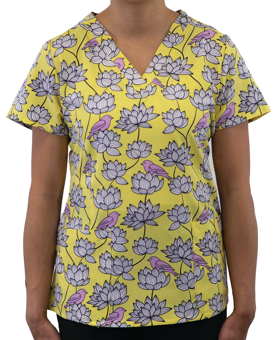 Maevn Prints 1767 Women's V-Neck Print Top