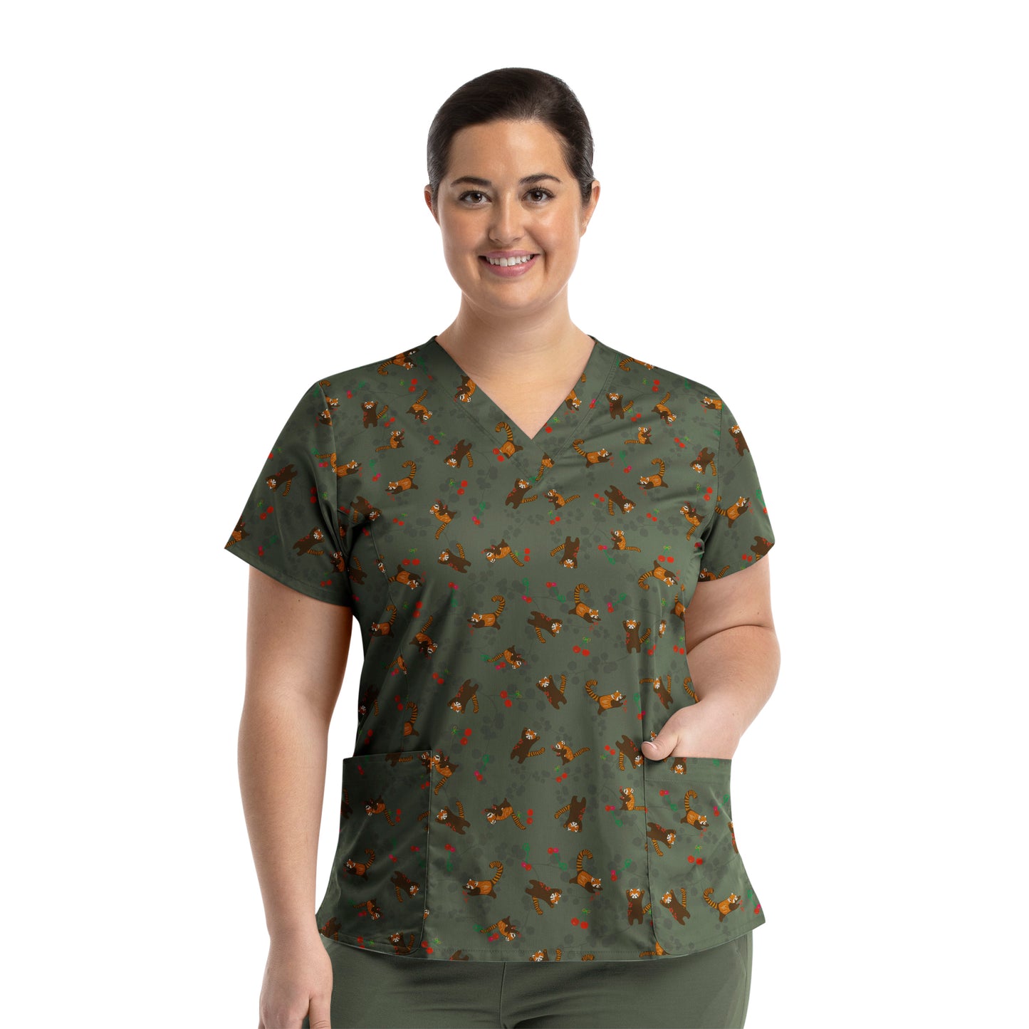 Maevn Prints 1767 Women's V-Neck Print Top