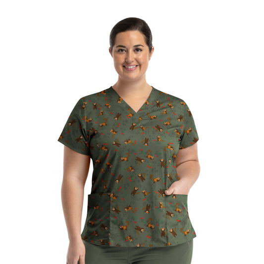 Maevn Prints 1767 Women's V-Neck Print Top