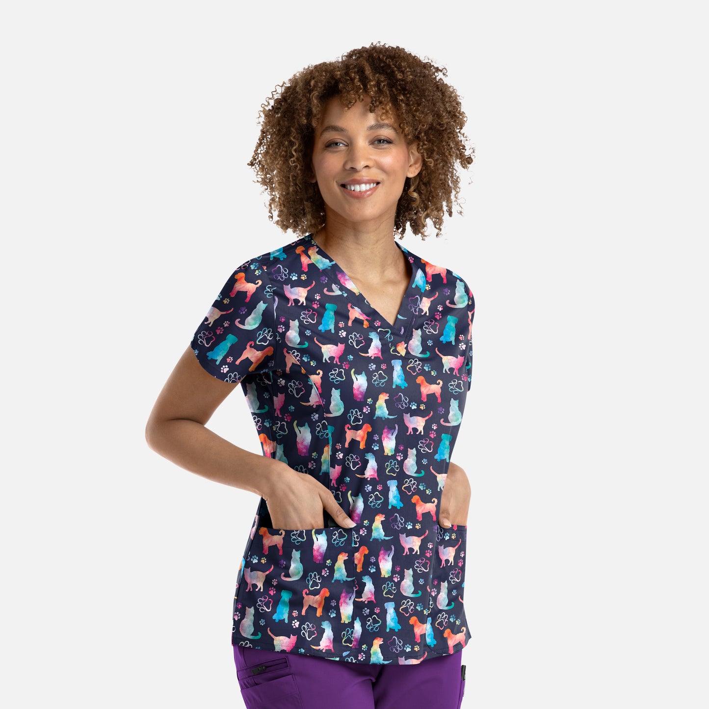 Maevn Prints 1767 Women's V-Neck Print Top