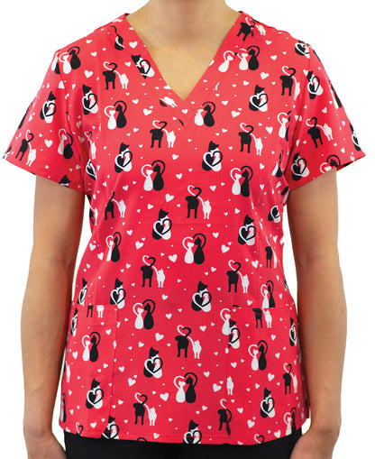 Maevn Prints 1767 Women's V-Neck Print Top