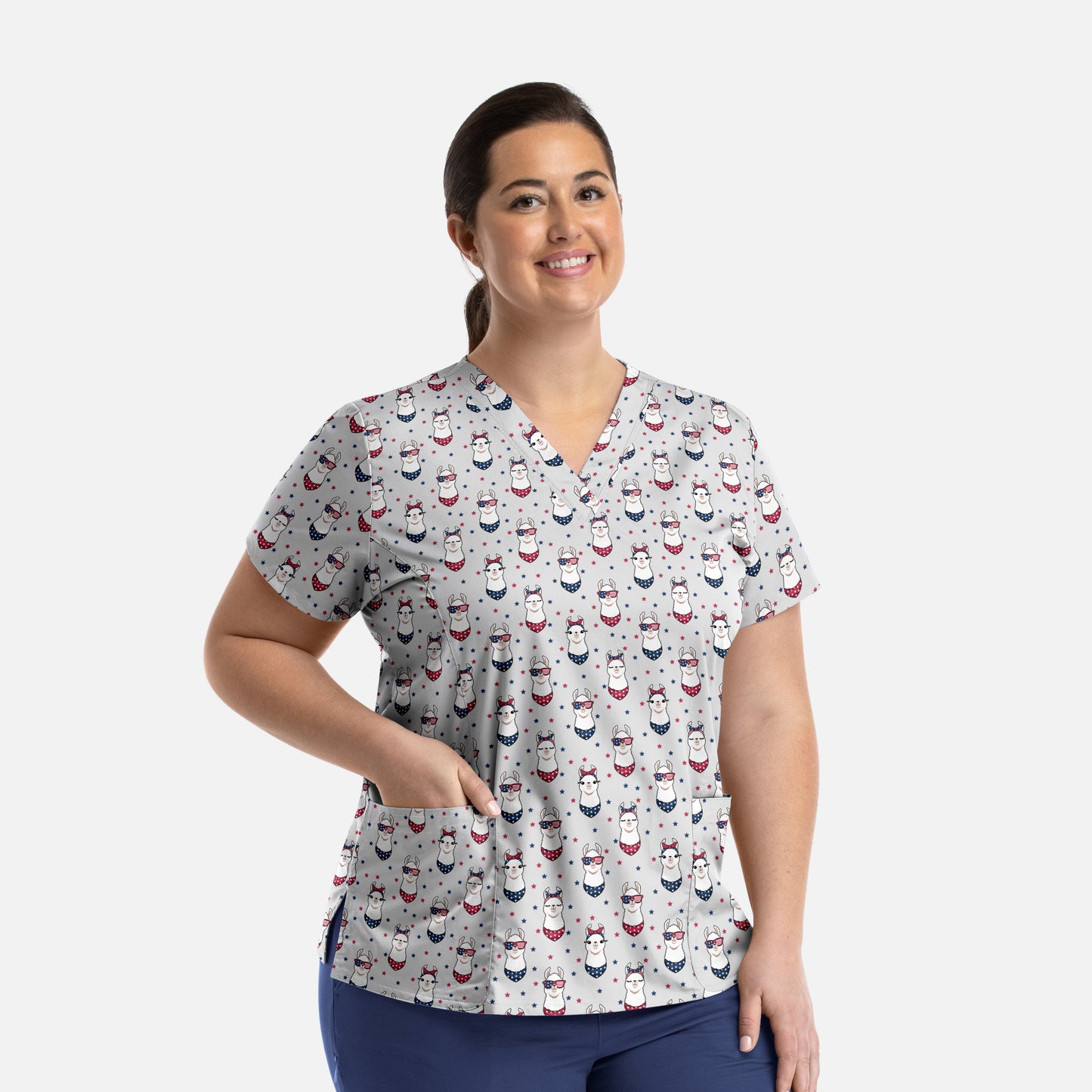 Maevn Prints 1767 Women's V-Neck Print Top