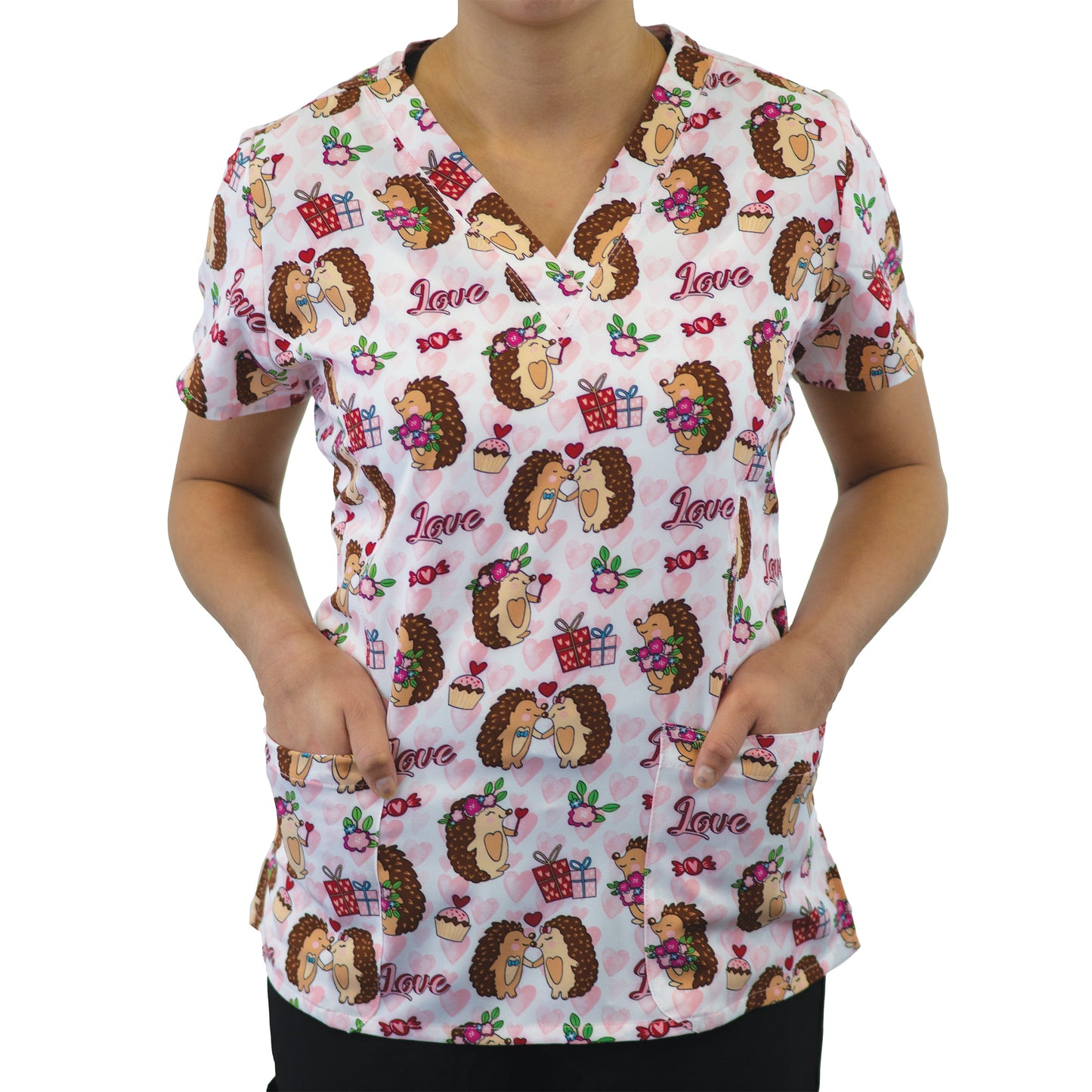Maevn Prints 1767 Women's V-Neck Print Top
