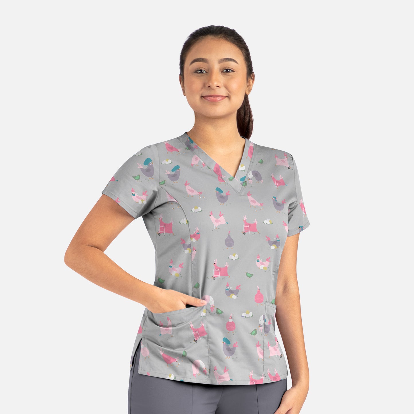 Maevn Prints 1767 Women's V-Neck Print Top