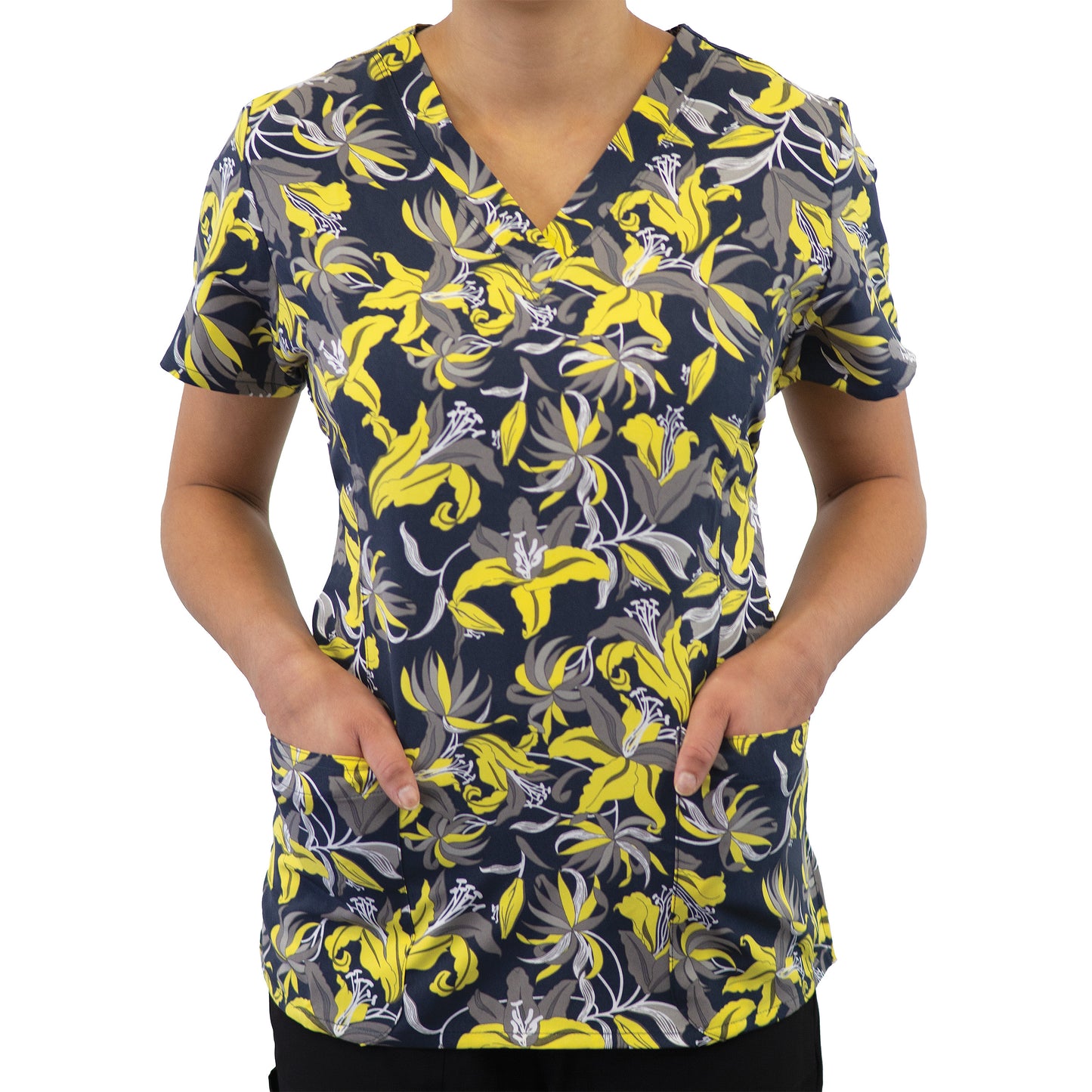 Maevn Prints 1767 Women's V-Neck Print Top