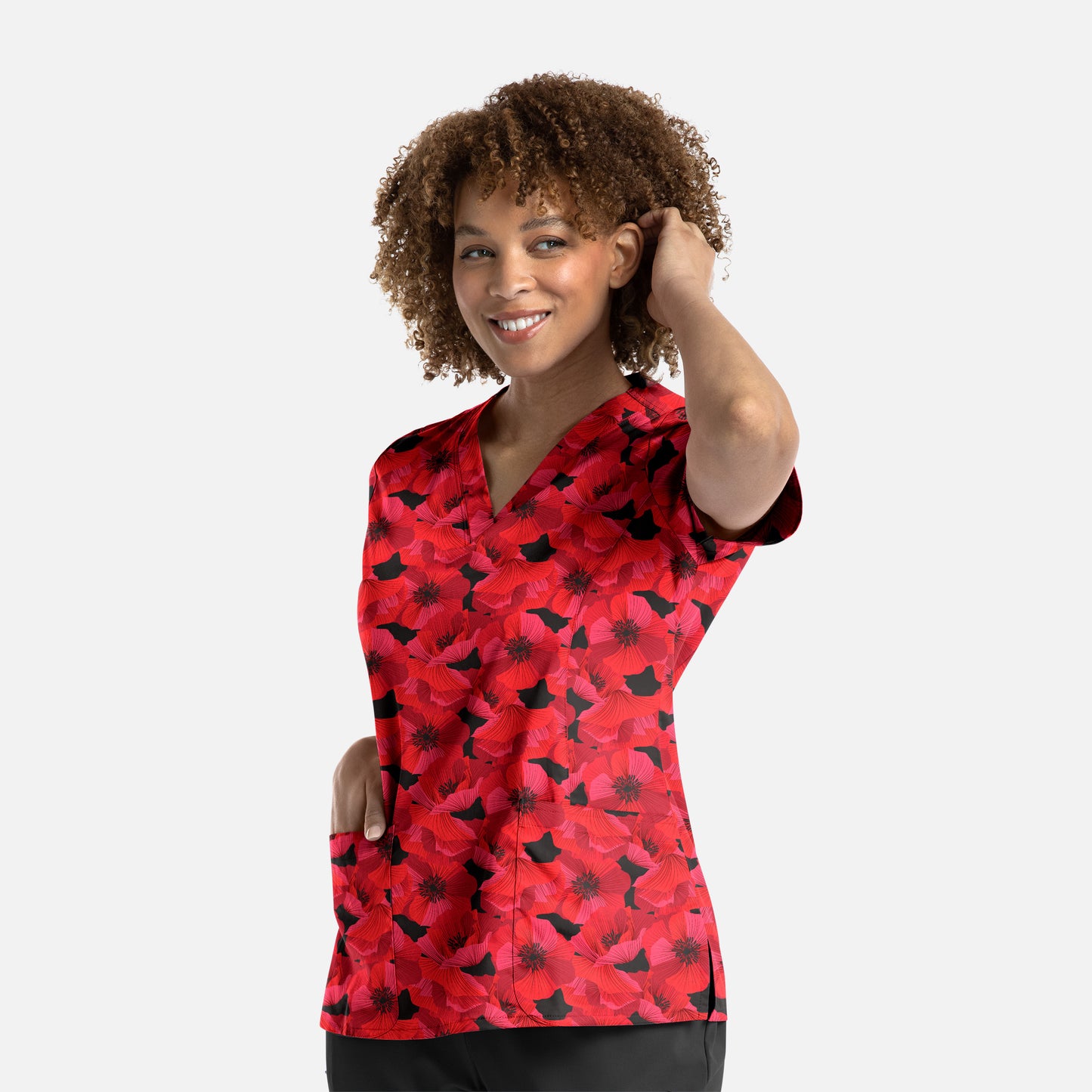 Maevn Prints 1767 Women's V-Neck Print Top