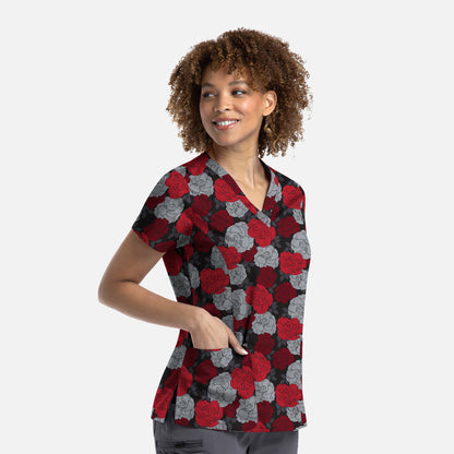 Maevn Prints 1767 Women's V-Neck Print Top