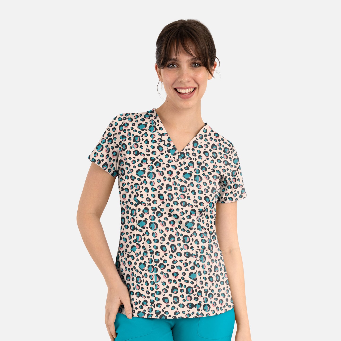 Maevn Prints 1767 Women's V-Neck Print Top
