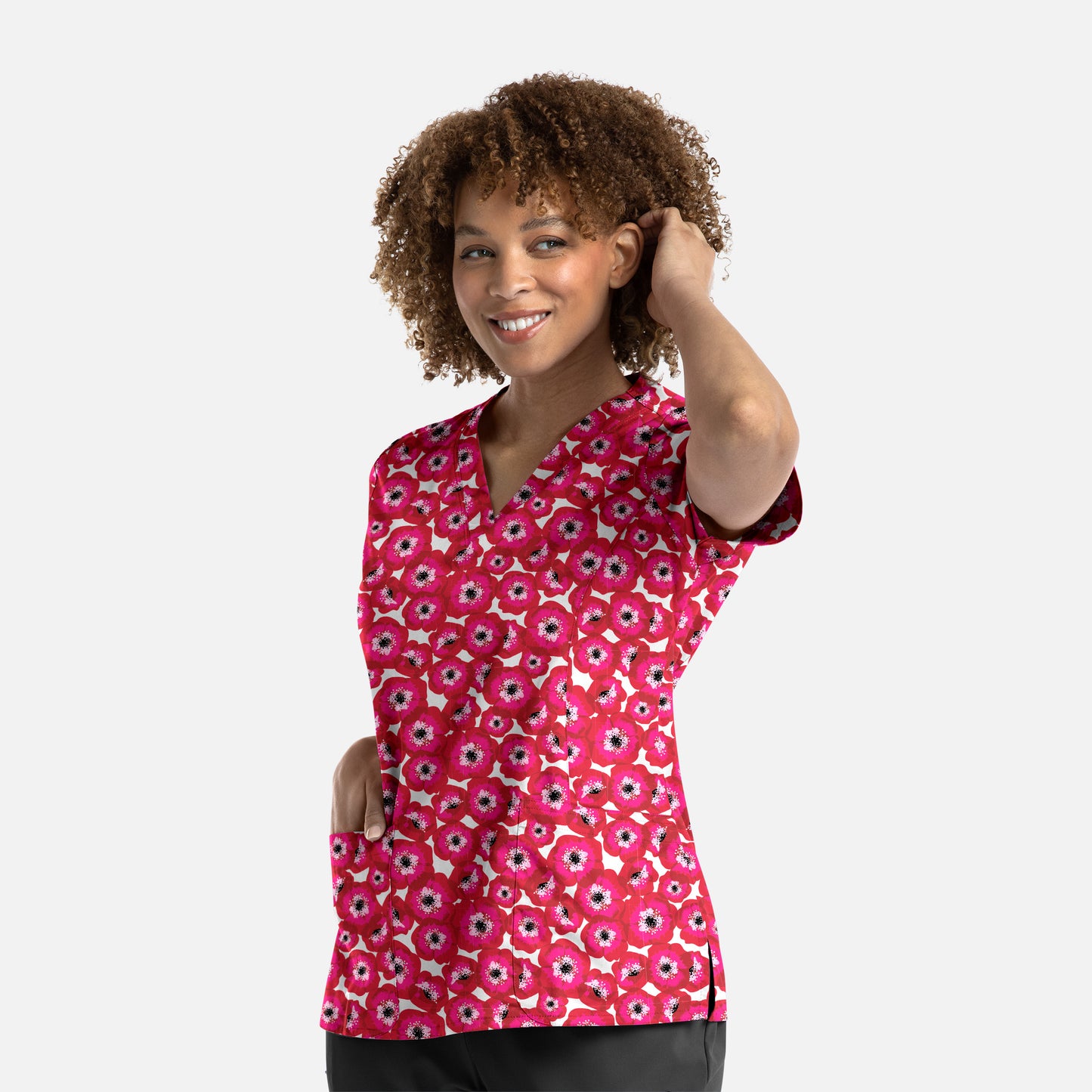 Maevn Prints 1767 Women's V-Neck Print Top