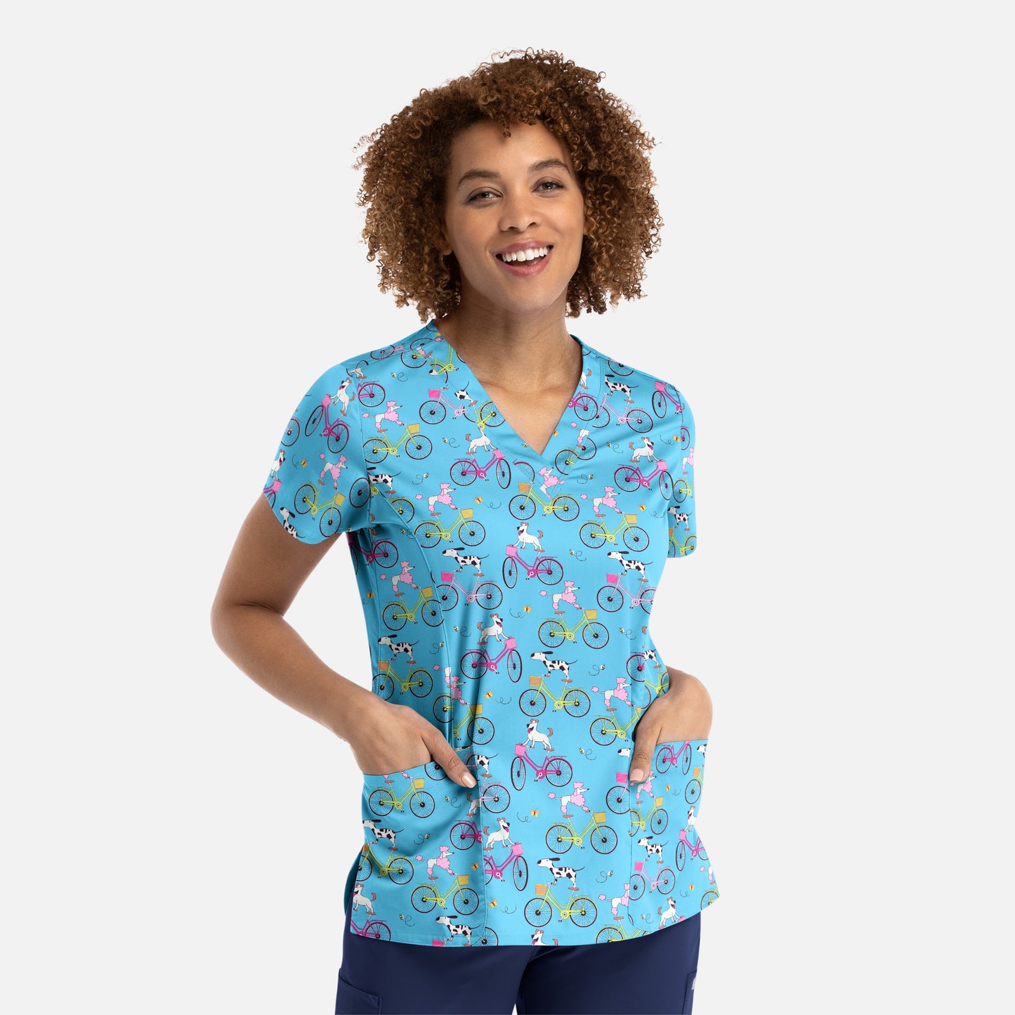 Maevn Prints 1767 Women's V-Neck Print Top