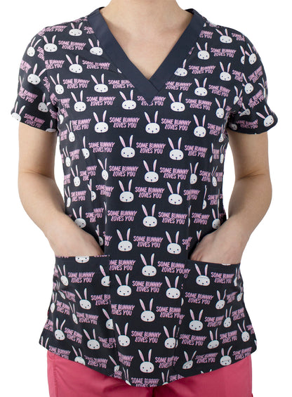 Maevn Prints 1767 Women's V-Neck Print Top