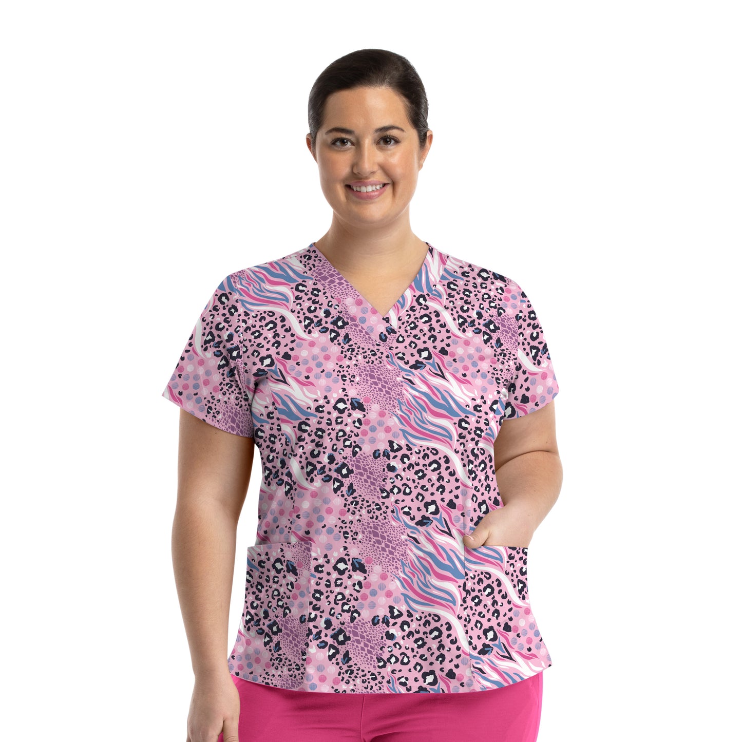 Maevn Prints 1767 Women's V-Neck Print Top