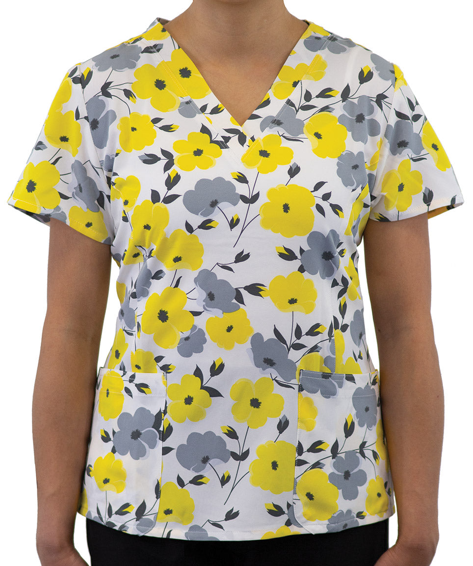 Maevn Prints 1767 Women's V-Neck Print Top