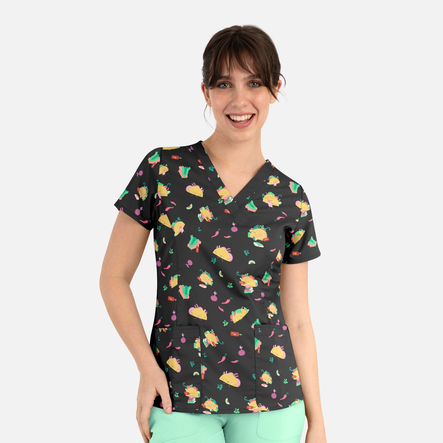 Maevn Prints 1767 Women's V-Neck Print Top