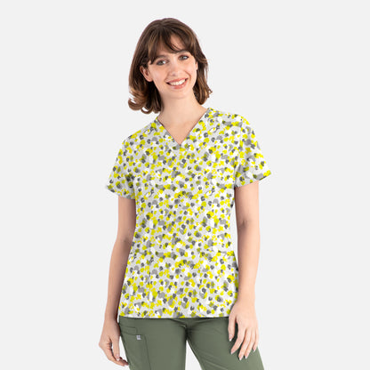 Maevn Prints 1767 Women's V-Neck Print Top