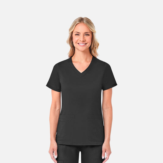 Maevn Blossom 1802 Curved V-Neck Top