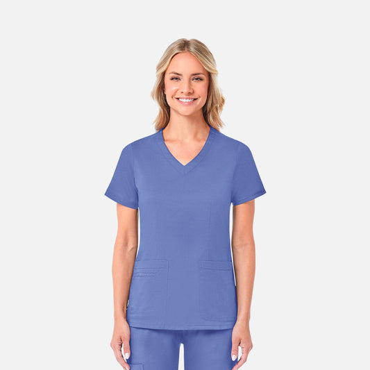 Maevn Blossom 1802 Curved V-Neck Top