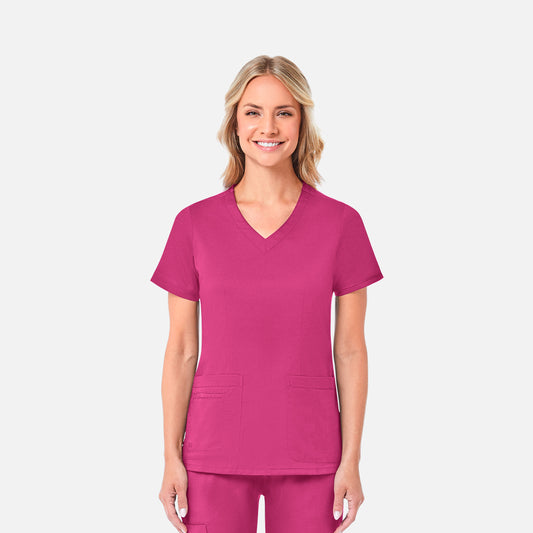 Maevn Blossom 1802 Curved V-Neck Top