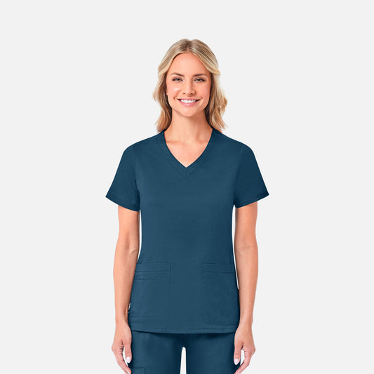 Maevn Blossom 1802 Curved V-Neck Top