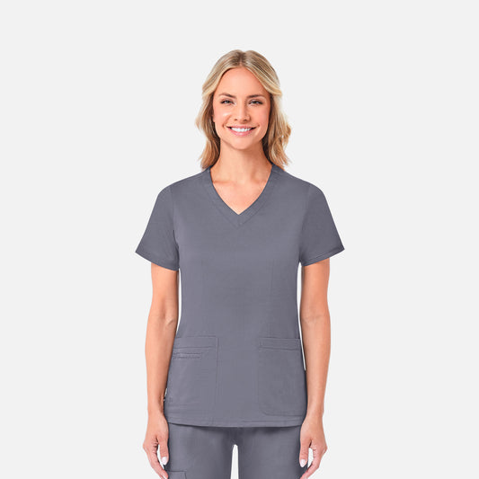 Maevn Blossom 1802 Curved V-Neck Top