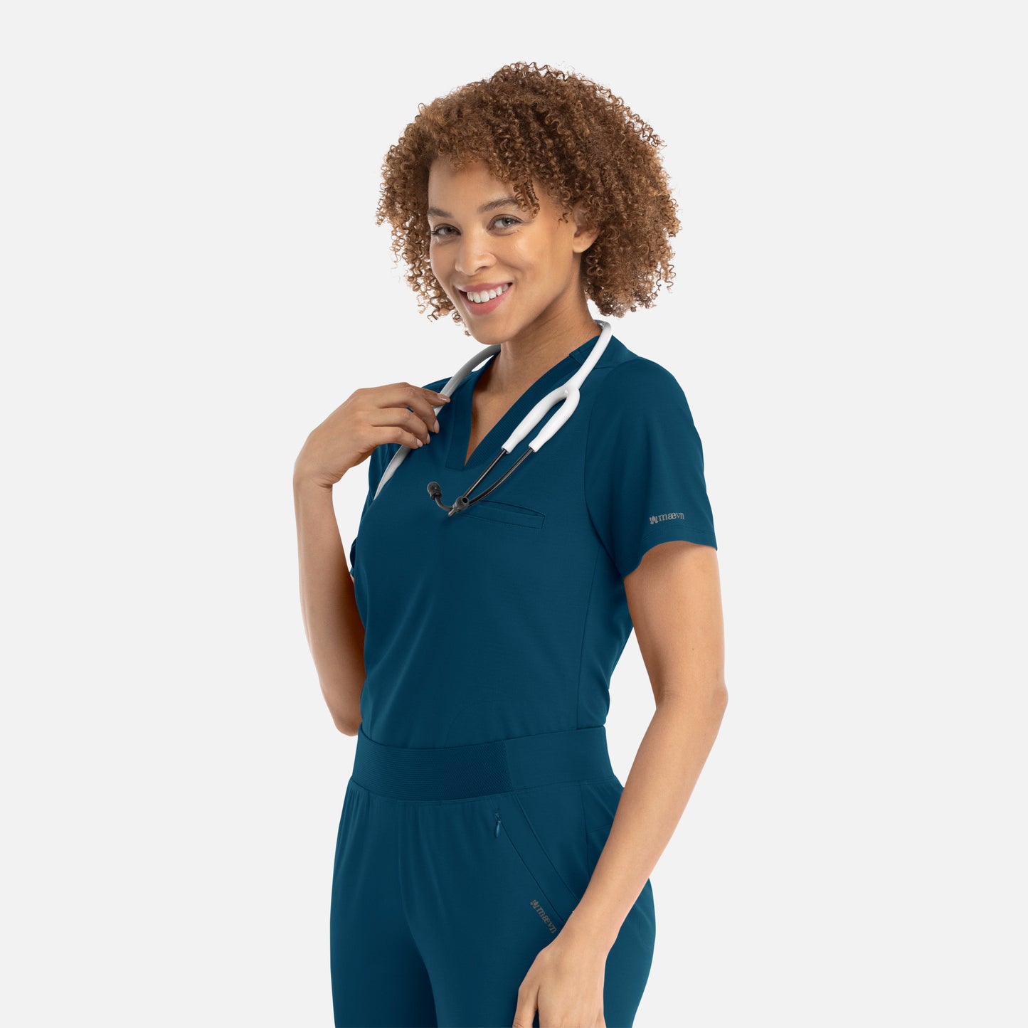 Maevn Focus 20301 Women’s Banded V-Neck Top