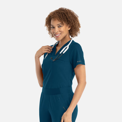 Maevn Focus 20301 Women’s Banded V-Neck Top