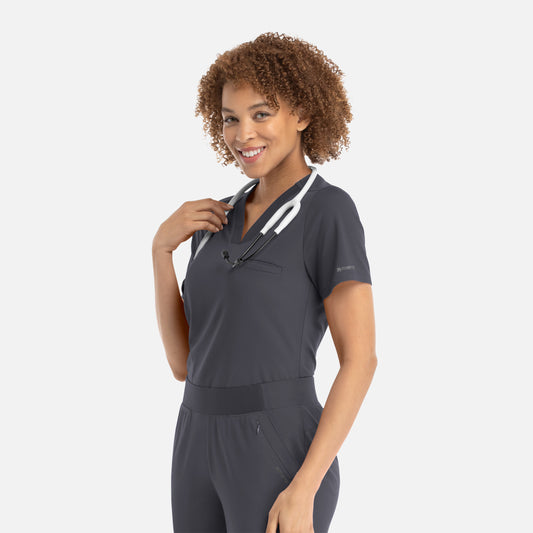 Maevn Focus 20301 Women's Banded V-Neck Top