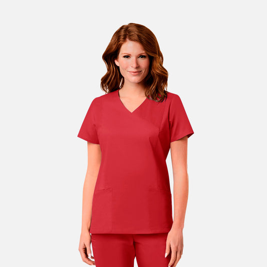 Maevn Blossom Signature 2102 Ladies Mesh Pocket Mock Wrap Top