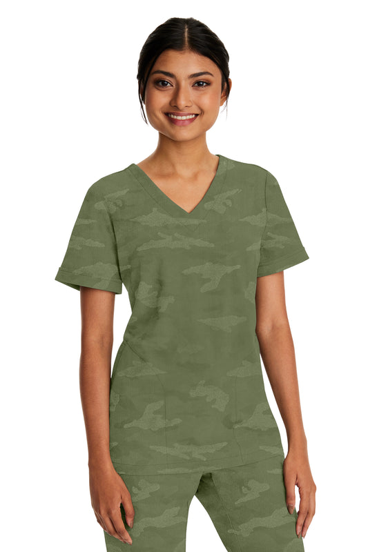 Healing Hands Purple Label Plus Size 2353 Journey Camo Top