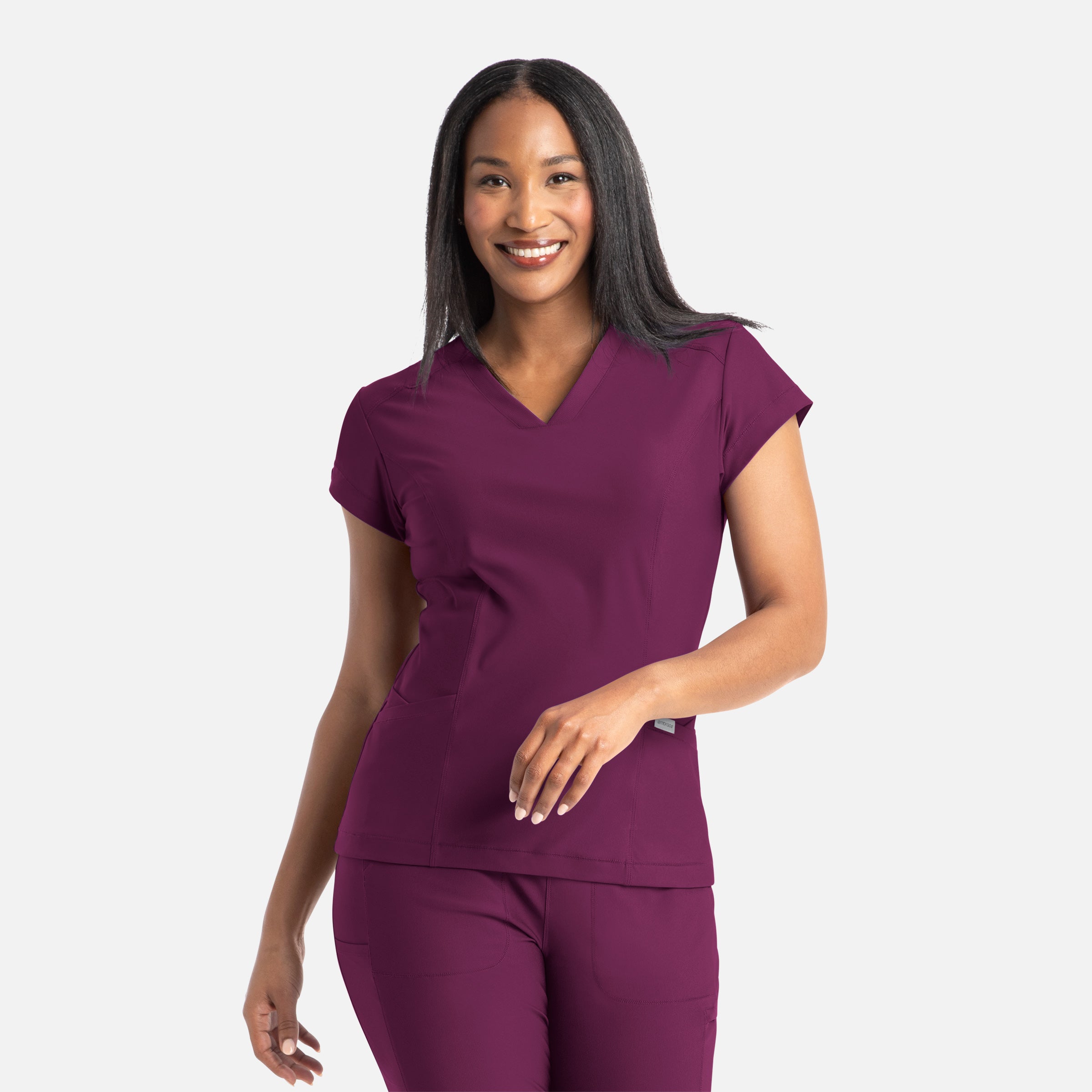 Maevn Embrace 2501 Zoe - Banded V-Neck Top – The Uniform Shoppe