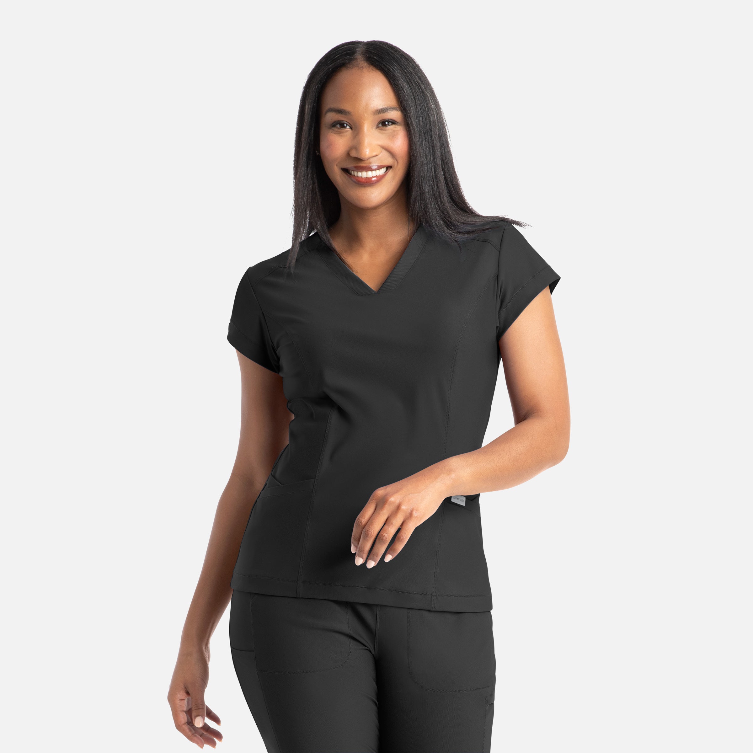 Maevn Embrace 2501 Zoe - Banded V-Neck Top – The Uniform Shoppe