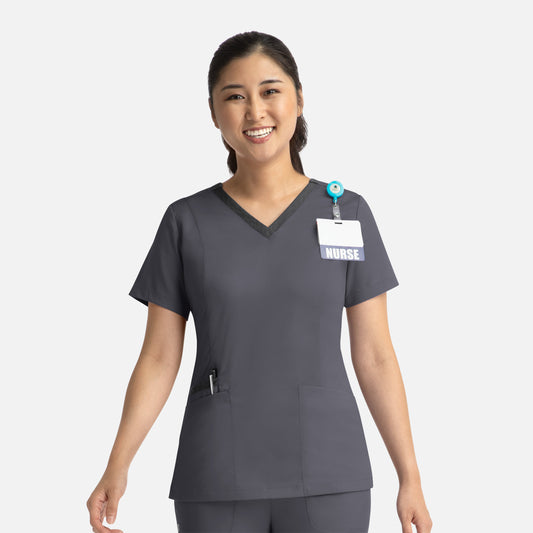Maevn Matrix 3502 Women's Contrast Double V-Neck Top