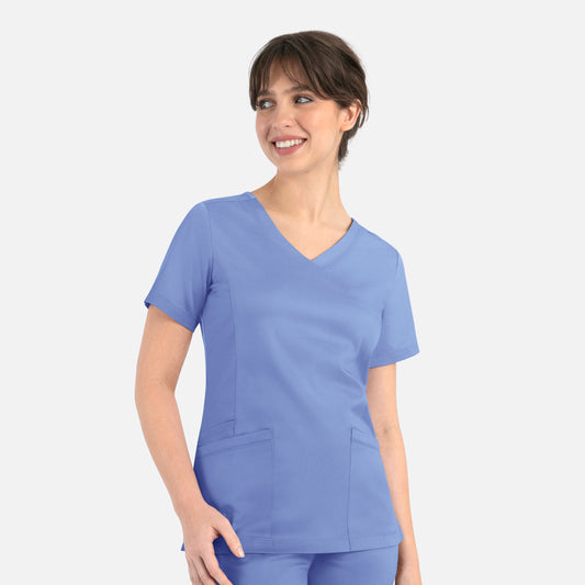 Maevn Matrix 3701 Women's Curved Mock Wrap Top