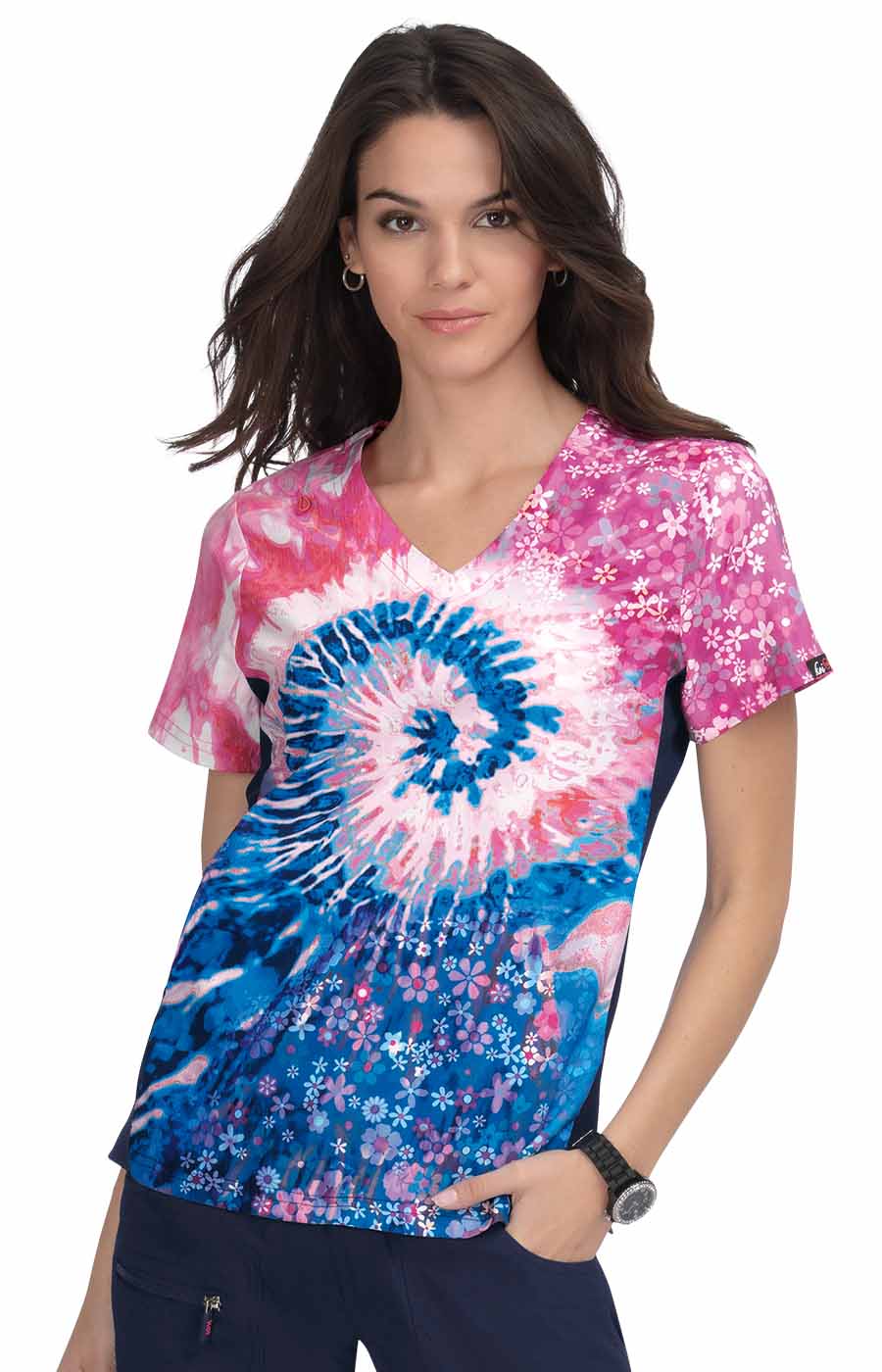 370PLM-GroovyFloralNavy/ElecBlue/Coral-XXS