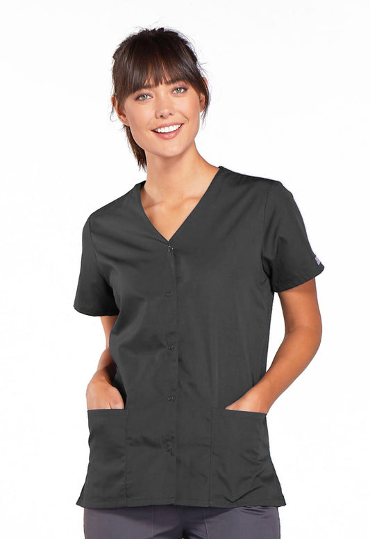 Cherokee WW Originals Women's 4770 Snap Front V-Neck Top