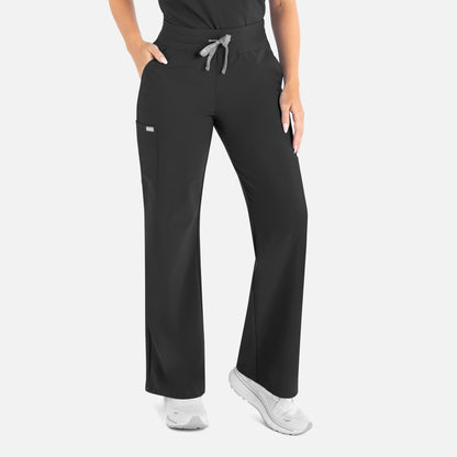 Maevn Momentum 5094 Women's High Waist Full Elastic Wide Leg Pant