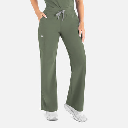 Maevn Momentum 5094 Women's High Waist Full Elastic Wide Leg Pant