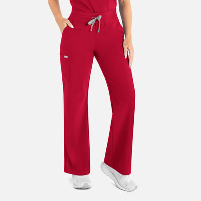Maevn Momentum 5094 Women's High Waist Full Elastic Wide Leg Pant